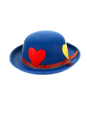 Kostümzubehör Melone mit Herzen blau