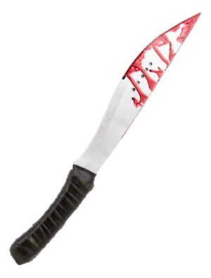 Kostümzubehör Messer blutig 40cm Farbe: schwarz/rot