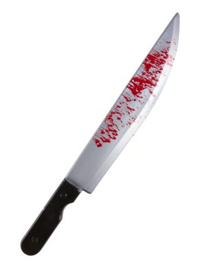 Kostümzubehör Messer blutig 51cm Farbe: schwarz