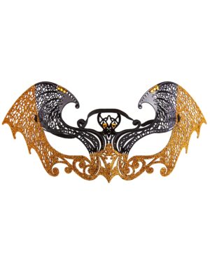 Kostümzubehör Metallmaske Anne mit Strass fein schwarz/gold