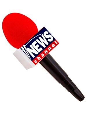 Kostümzubehör Mikrofon BREAKING NEWS schwarz/rot