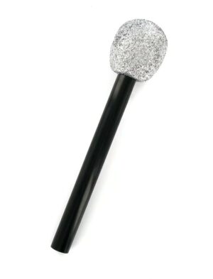 Kostümzubehör Mikrofon glitzer silber