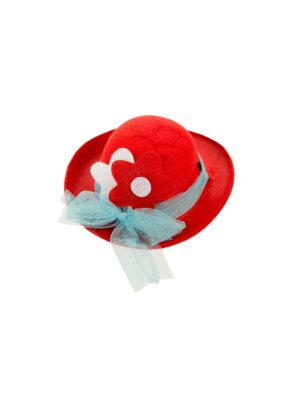 Kostümzubehör Mini Melone Clown mit Blume rot