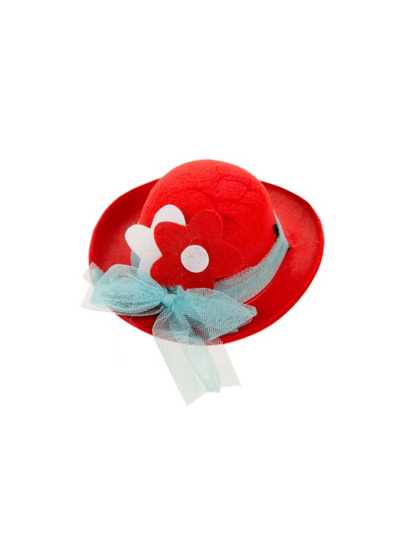Kostümzubehör Mini Melone Clown mit Blume rot
