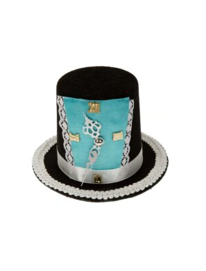 Kostümzubehör Mini Zylinder Steampunk mit Clip schwarz/blau