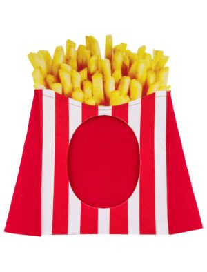 Kostümzubehör Mütze Fast Food Pommes rot/weiß one size