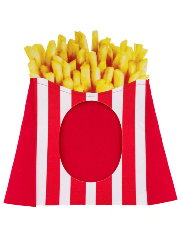 Kostümzubehör Mütze Fast Food Pommes rot/weiß one size