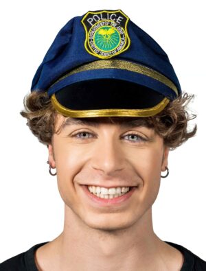 Kostümzubehör Mütze Polizei blau/gold