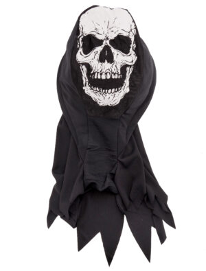 Kostümzubehör Mütze mit Maske Skelettschädel schwarz