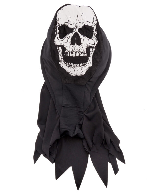 Kostümzubehör Mütze mit Maske Skelettschädel schwarz