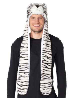 Kostümzubehör Mütze weißer Tiger Plüsch