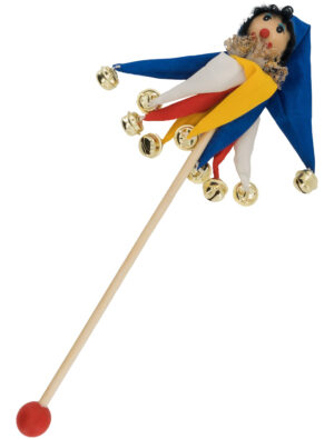 Kostümzubehör Narrenstab Clown rot/weiß/blau/gelb