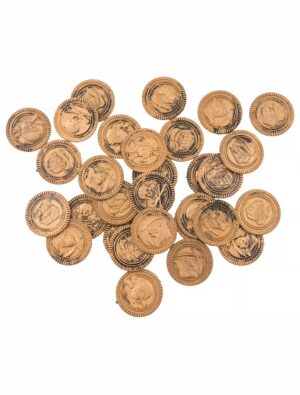 Kostümzubehör Netz mit 30 Münzen bronze