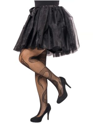 Kostümzubehör Netzstrumpfhose Schlange Damen schwarz L/XL