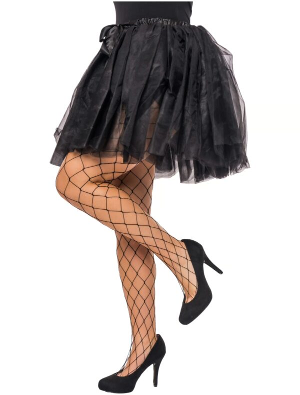 Kostümzubehör Netzstrumpfhose grob Damen schwarz S/M