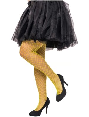 Kostümzubehör Netzstrumpfhose medium Damen neongelb L/XL