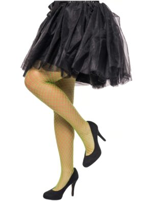 Kostümzubehör Netzstrumpfhose medium Damen neongrün S/M
