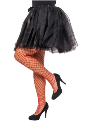 Kostümzubehör Netzstrumpfhose medium Damen rot L/XL