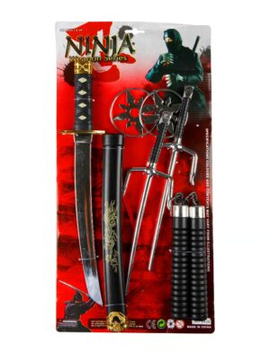 Kostümzubehör Ninja Waffen Set schwarz 6-tlg.