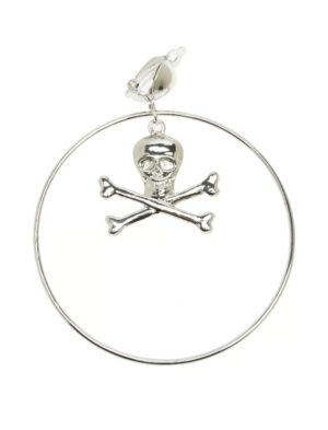 Kostümzubehör Ohrclip Pirat Totenkopf silber