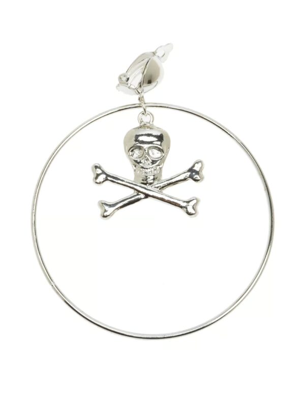 Kostümzubehör Ohrclip Pirat Totenkopf silber
