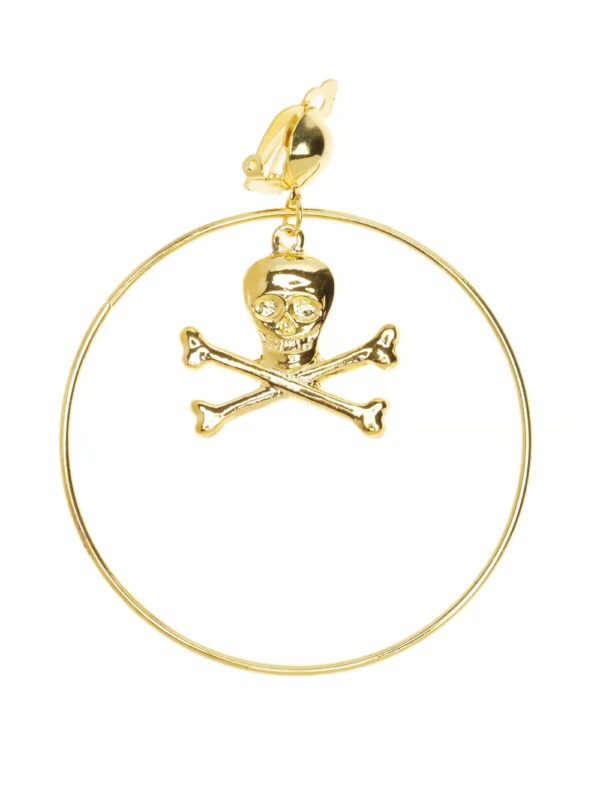 Kostümzubehör Ohrclip Pirat mit Totenkopf gold