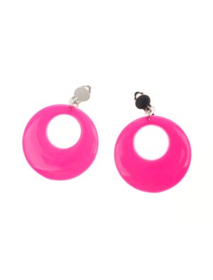 Kostümzubehör Ohrclips groß/rund pink