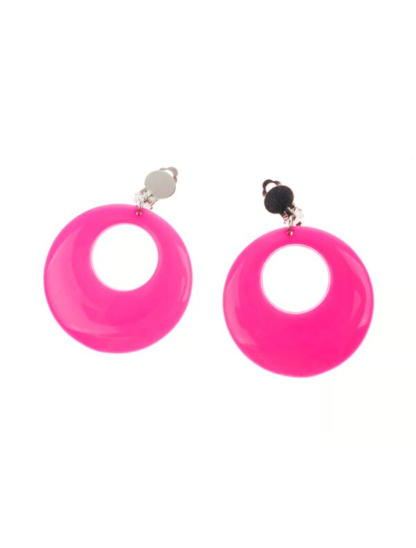 Kostümzubehör Ohrclips groß/rund pink