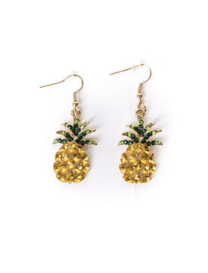 Kostümzubehör Ohrringe Ananas gelb