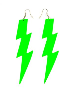 Kostümzubehör Ohrringe Blitz neongrün