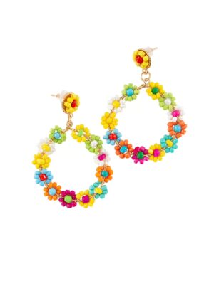 Kostümzubehör Ohrringe Blumen bunt Farbe: bunt