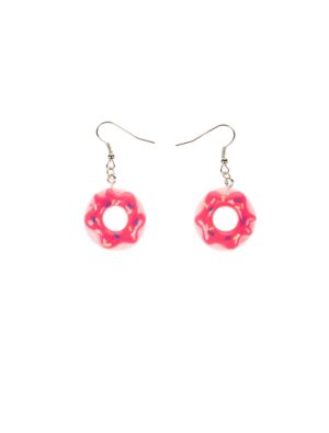 Kostümzubehör Ohrringe Candy Donut pink