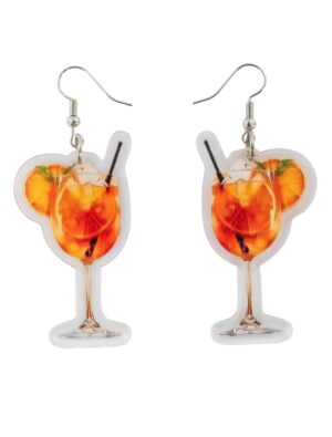 Kostümzubehör Ohrringe Cocktail orange
