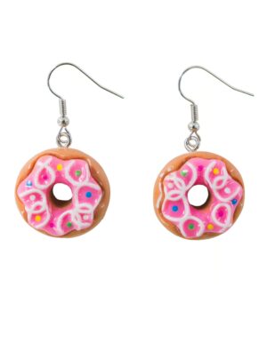 Kostümzubehör Ohrringe Donuts rosa
