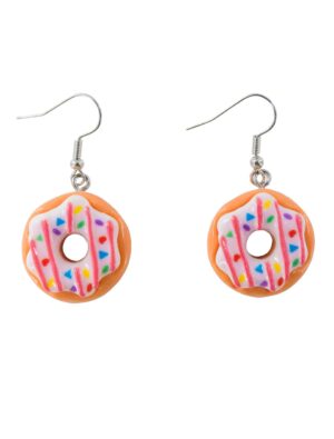 Kostümzubehör Ohrringe Donuts weiß