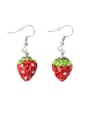 Kostümzubehör Ohrringe Erdbeeren rot