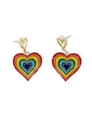 Kostümzubehör Ohrringe Herz Damen rainbow