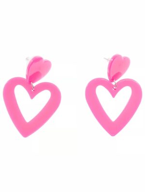 Kostümzubehör Ohrringe Herz pink