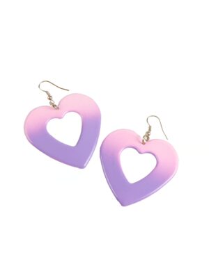 Kostümzubehör Ohrringe Herz rosa