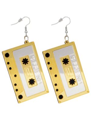 Kostümzubehör Ohrringe Kassette beige