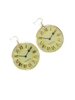 Kostümzubehör Ohrringe Uhr gold