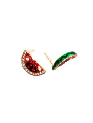 Kostümzubehör Ohrringe Wassermelone rot/grün