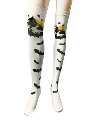Kostümzubehör Overknees Halloween schwarz/weiß