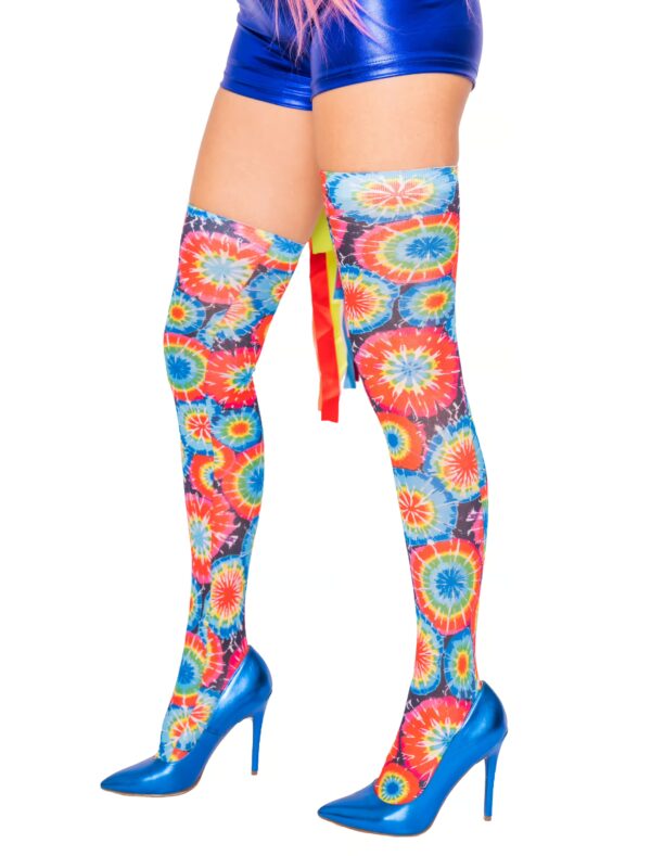 Kostümzubehör Overknees Hippie bunt Farbe: mehrfarbig