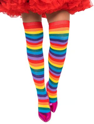 Kostümzubehör Overknees Regenbogen Farbe: mehrfarbig