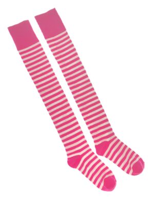 Kostümzubehör Overknees gestreift Damen pink/weiß 36-41