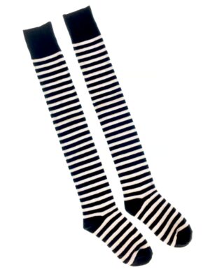 Kostümzubehör Overknees gestreift schwarz/weiß 36-41