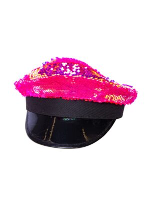 Kostümzubehör Paillettenmütze pink