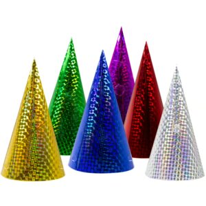 Kostümzubehör Papphütchen prismatisch 6 Stück Farbe: bunt