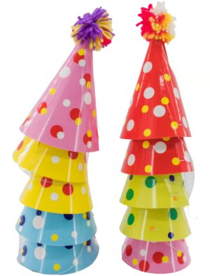 Kostümzubehör Partyhütchen mit Pompoms bunt Farbe: bunt